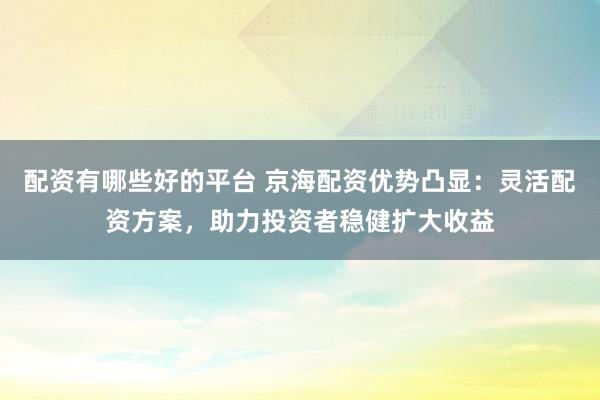配资有哪些好的平台 京海配资优势凸显：灵活配资方案，助力投资者稳健扩大收益